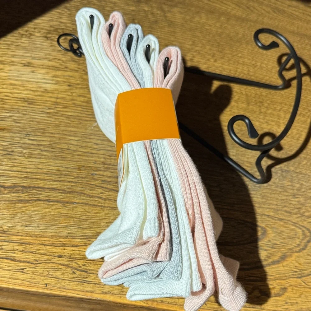 Timberland Women's Crew Socks - Pink, white and Gray colors.